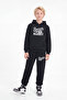 3 Thread Printed Winter Kangaroo Pocket Hooded Boys' 2-Piece Tracksuit Set 4 Pieces - 4