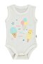 Ice Cream Printed 1-36 Years Old Snap-On Badi - Beige