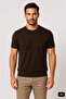 Coffee comfort fit crew neck plain 100% cotton t-shirt