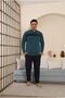 Mooda Men's Buttoned Judge Collar Large Size Cotton Pajama Set