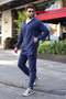 Navy Blue Double Zipper Hooded Men's Tracksuit Set E7339 - 5