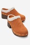 Zerlinda Women's Genuine Leather Clogs Slippers Orange Suede