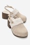 Zaronil Women's Genuine Leather Clogs Slippers Beige Suede