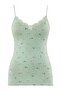 Women's Green Floral Patterned Lace Detailed Thin Rope Strap V-Neck Cotton Casual Undershirt - 3