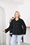Lined Women's Trench Coat Jacket with Stand Collar and Back Windbreaker Detail - 4