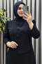 Women's Clothing Plus Size Diamond Buttoned Mevlana Crepe Evening Dress - 6