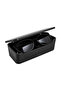 Black Glasses Box with Cover Hard Plastic Eyeglasses Carry Box for Glasses Storage Case Bag - 2