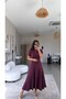 Burgundy Pieced Massi Model Dress - 3