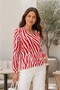 Zebra Patterned Dubai Blouse - Red - 4