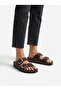 Mk205 Brown Genuine Leather Full Covered Cork Sole Double Buckle Unisex Orthopedic Slippers - 3