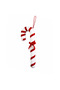Christmas Ornament Cane with Velvet Candy Bow Red and White 35 cm
