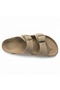 Mc205 Beige Genuine Suede Leather Double Buckle Unisex Orthopedic Cork Sole Slippers - 6