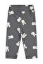 Rabbit Printed Embossed 6-18 Months Tights - Gray