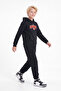 3 Thread Printed Winter Kangaroo Pocket Hooded Boys' 2-Piece Tracksuit Set 4 Pieces - 2