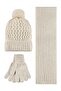 10-13 Years Old Scarf, Beanie and Glove Set - Beige