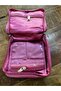 Satin Jewellery Organizer with 4 Pouches, Travel Storage Case, Quilted Pink, 16 x 16 x 5 cm (Pink) - 5