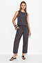 Women's Gray Thick Strap Blouse Elastic Waist Pants Modal Suit 3089 60283231 - 2