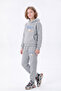 3 Thread Printed Winter Kangaroo Pocket Hooded Girls' 2-Piece Tracksuit Set 4 Pieces - 3