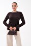Women's Stone Detailed Collar Bearded Knitted Sweater 265158 - - 3
