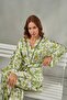 Women's Patterned Satin Kimono Dressing Gown Set Belted Pajama Set Bloom & Bridal Dowry Pajamas, Gift Nightgown Set