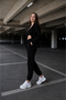 Women's 3 Thread Compact Combed Cotton Hooded Zipper Sweatshirt & Jogger Sweatpants Set - 2