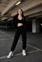 Women's 3 Thread Compact Combed Cotton Hooded Zipper Sweatshirt & Jogger Sweatpants Set