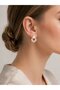 Brass Gold Color Zircon Stone Women's Earrings - 2