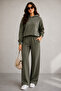 Women's Hooded Modal Set Oversize Top Wide Leg Pants - 4