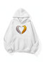 Unisex Soft Textured Feather Heart Printed Design Oversize 3 Thread Hoodie Sweatshirt