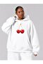 3 Yarn Combed Cotton Cherry Printed Plus Size Unisex Sweatshirt Mq3