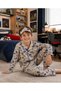 Boy's Game Console Patterned Long Sleeve Cotton Buttoned Pajama Set - 3