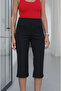Capri Pants with Decorative Front Pockets and Zipper, Black - 3