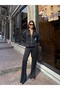 Women's Waist Detailed Zippered Top and Bottom Set - 4