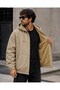Men's Hooded Coat with Fur Lining - 2