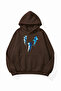 Unisex Soft Textured Sapphire Whales Printed Design Oversize 3 Thread Hoodie Sweatshirt