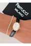 Leather Cord Minimal Oval Case Roman Numeral Women's Wristwatch 2 Years Warranty 3 Atm Water Resistant + Bracelet Gift - 3