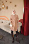 Biscuit Crew Neck Cufflink Mercerized Loose Knitwear Tunic - 2