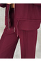 Modal Fabric Ribbed Drawstring Detailed Zippered Set - 5