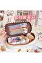 Kawaii Cute Dog Canvas Multi-Compartment Pencil Case – Large Capacity Zippered Organizer Pen Holder - 2
