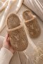Butterfly Figured, Warm, Plush, Women's House Slippers