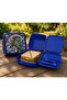 Self-fed feeding box with fork and spoon, 4-compartment, 2-tier