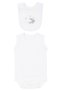 Baby Boy Natural 100% Cotton Ecru Gray Flying Balloon Embroidered 10 Piece Hospital Discharge Set - 4
