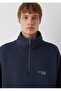 Logo Printed Semi-Zip Oversized Men's Sweatshirt - 4