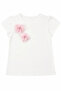 Girl's White Pink Stone-Embellished Floral Tulle Skirt 2-Piece Set - 3