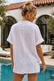Italian White Judge Collar Short Sleeve Buttoned Embroidered Lace Casual Cotton Long Woven Blouse 76 70 - 3