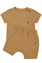 Baby Boy Mustard Muslin Pocket Shorts 2-Piece Set - 2