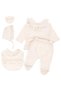 Baby Girl Ecru Tulle Laced Ruffle 5 Piece Hospital Discharge Set