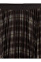 Brown Plaid A-Line Chiffon Skirt with Elastic Waist - 6