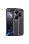 Case Compatible with Huawei Pura 80, Luxury Stitched Detail Leather Look Cover, Black
