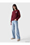 Xside Burgundy Snoopy Printed Oversize Women's Sweatshirt - 2